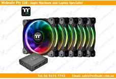 Thermaltake Riing Plus 14 RGB TT Premium Edition 140mm Software Enabled Circular 12 Controllable LED Ring Case/Radiator Fan - Five Pack - CL-F057-PL14SW-A
